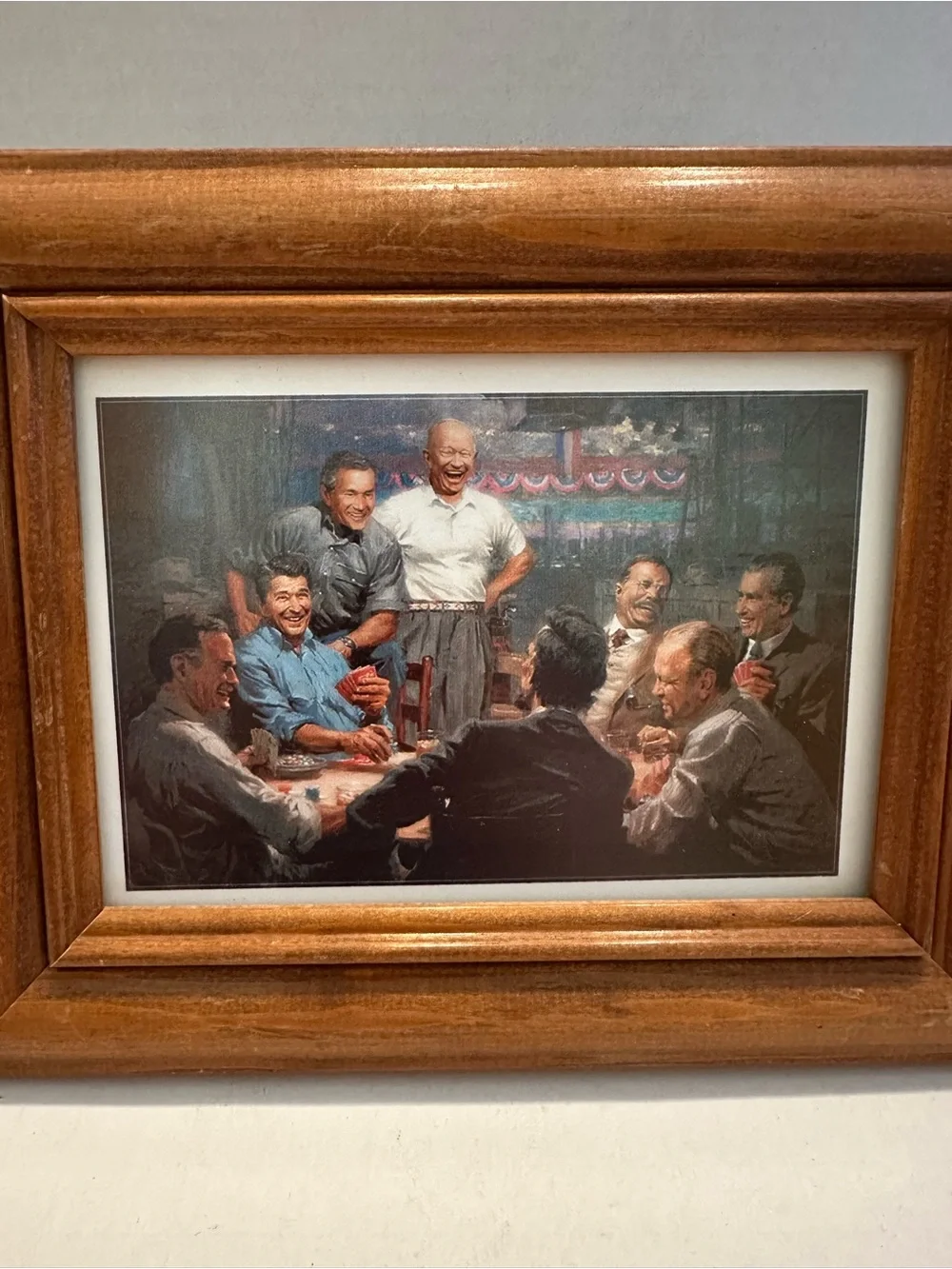 Grand Ol’ Gang Framed Wall Art Print Republican Presidents Poker Game